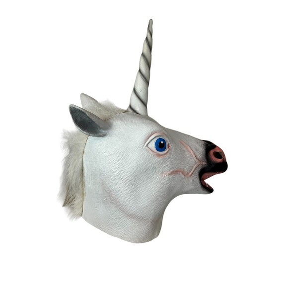 Unicorn Head Deluxe Novelty Mask  Creepy Halloween Costume  Theatre Cosplay - Picture 2 of 7